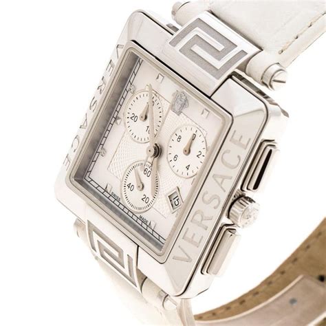 Versace White Stainless Steel Reve Carre 88Q 